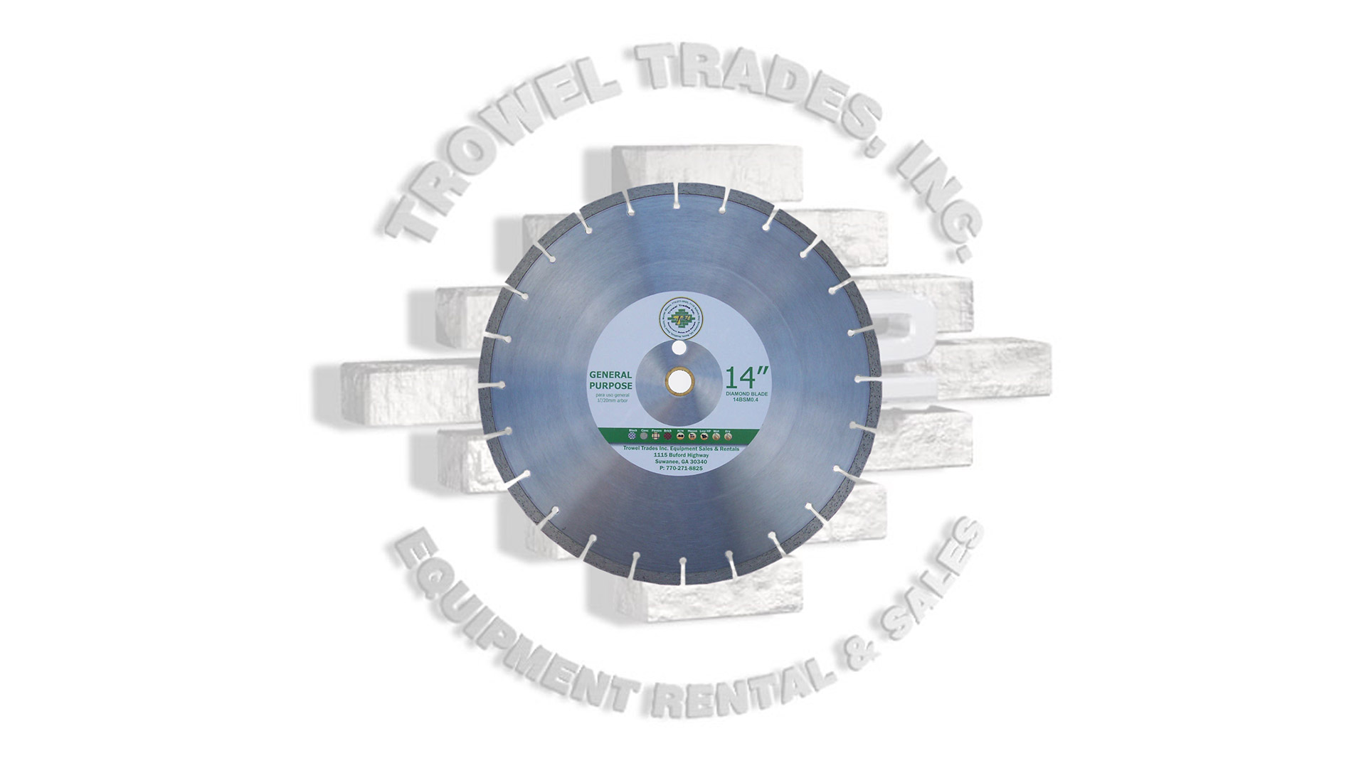 Trowel Trades, Inc. 14” Masonry Diamond Blade (Lot 1 of 20)