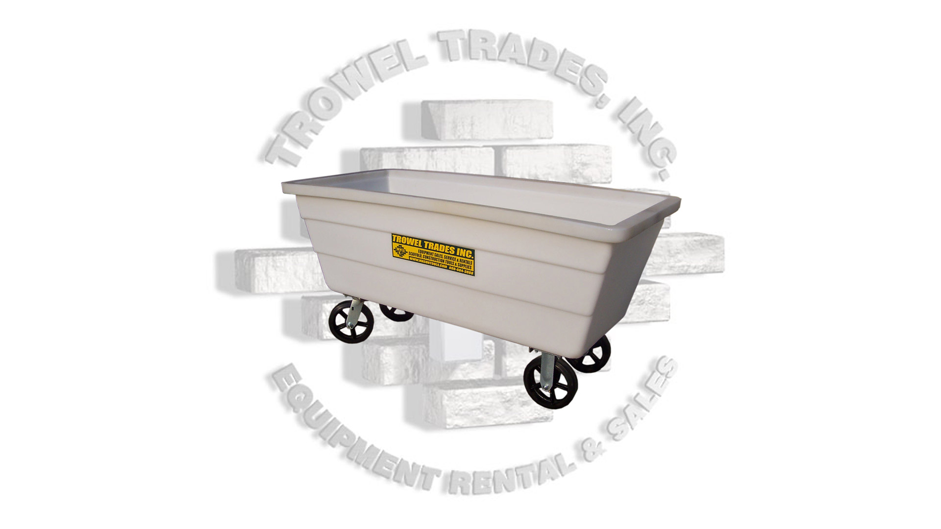 Trowel Trades, Inc. Rolling Mud Tub Poly Mortar Box with Wheels (Lot 1 of 3)