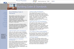 PCA has created a new area on its website to cover codes and standards, located at www.cement.org/codes.