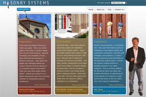 MasonrySystems.org promotes the use of total masonry construction to potential customers.