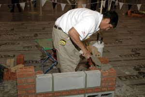 Roberto Lopez, 2007 International Masonry Skills Challenge First Year winner.