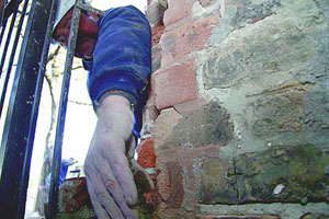 After bricks are salvaged, general labor is needed to clean them and remove old mortar.