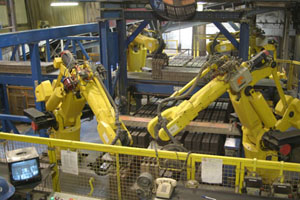 Bringing robots into the manufacturing equation has redefined the way bricks are made. Photo Courtesy of Robinson Brick.