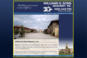 Williams & Sons Masonry, Inc.'s website