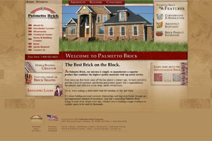The new Palmetto Brick Company website.