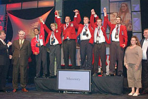 The winners of the 2007 National Masonry Contest took the stage at Kemper Arena in Kansas City, Mo.