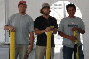 Shown are three first-place winners (L  R): third-year apprentice Matt Beck of EGS Masonry; first-year apprentice Jim Radakovich of JD Long Masonry; and second-year apprentice Vincent Rodriquez of Karon Masonry.