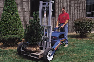 The Lift Jockey LJS2000 can be used by landscapers to move shrubs, trees, landscape timbers and other materials.