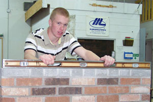 Adam Coffey is every instructor's dream as a masonry student.