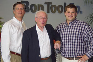Representing the generations of the Bon family, current president Carl Bongiovanni stands with his father, Carl Bongiovanni (retired, past president), and his son, John Bongiovanni, a recent addition to the Bon sales team.