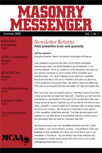 The new MCAA newsletter.