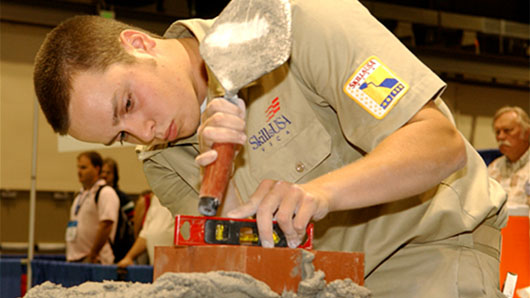 Jared Gandy works meticulously during the 45th Annual SkillsUSA contest.