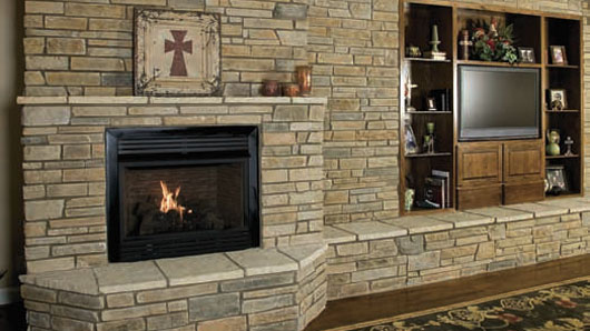 A great way to enhance a home is by updating a fireplace with manufactured stone.