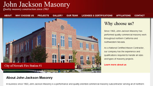 The new John Jackson Masonry website.