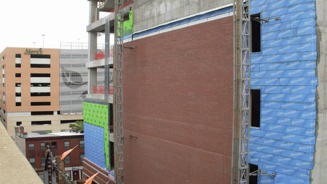 Brick ties connect with concrete, metal stud and masonry structures.