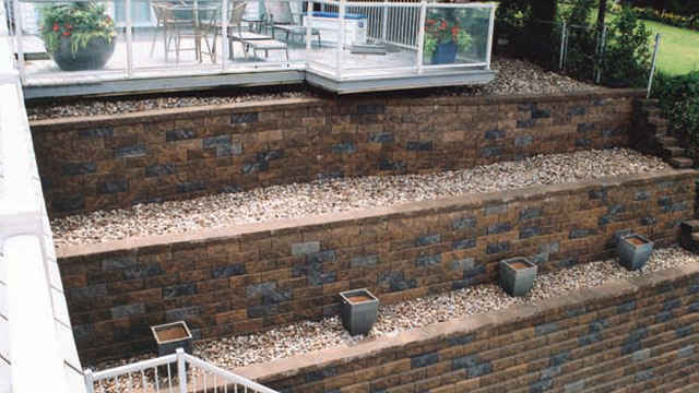 About 3,000 Versa-Lok Standard units were used to create this retaining wall.