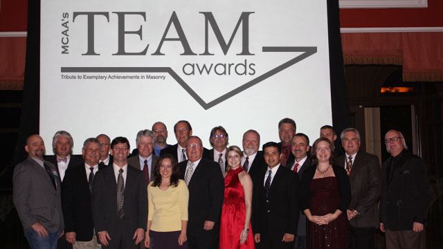 Contractors, architects, and suppliers are award at the 2011 MCAA TEAM Awards.