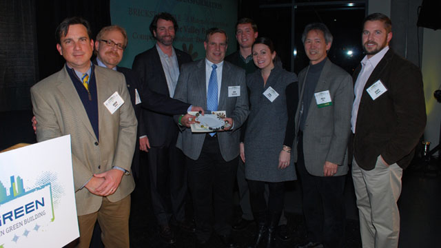Members of Potomac Valley Brick’s “Green Team” celebrated their USGBC-MD Excellence in Green Building award.