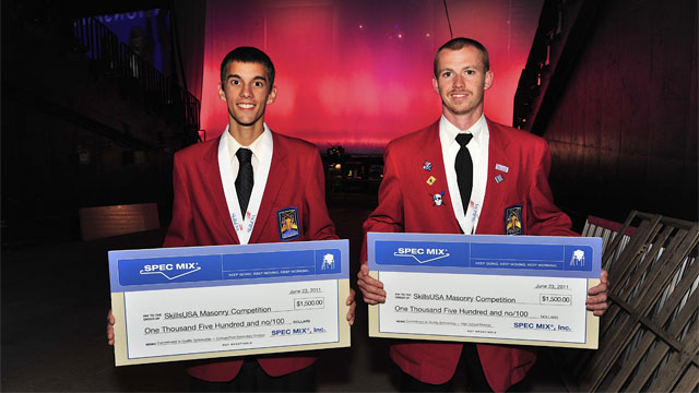Jordan Zook, Berks Career & Technical Center East in Oley, Pa.; and Dylan Ennis, Midland, N.C. Each won numerous tools and a clothing allowance in addition to a $1,500 scholarship.