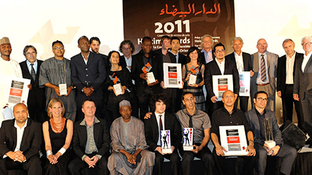 Prize winners in the Holcim Awards 2011 Africa Middle East at the prize ceremony in Casablanca where a total of USD 300,000 was presented to ten outstanding projects that illustrate the broad scope of applying sustainable approaches in construction including school infrastructure, community renewal, urban redevelopment, and energy-efficient design.