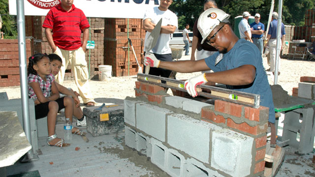 Daniel Villarrel of Pinnacle Masonry competes in the 2011 contest at Raleigh.