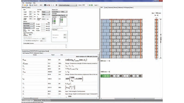 Figure 5 - Screenshot of the Masonry Analysis Structural Systems (MASS) design software program.