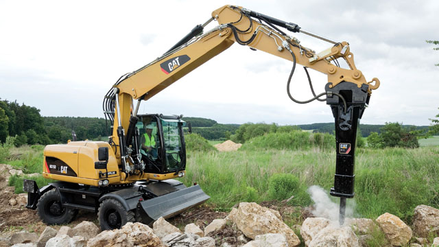 The new Cat® M300D Series Wheeled Excavator models provide a more-flexible design and greater operator comfort.