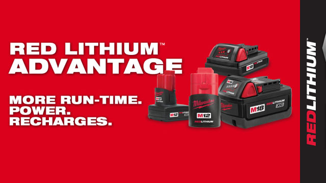 REDLITHIUM™ Advantage: More run-time. Power. Recharges.