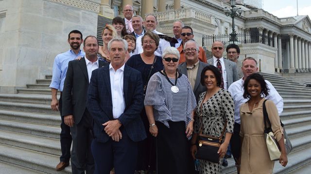 Attendees of the 2015 Masonry Industry Legislative Conference on the steps of the U.S. Capitol