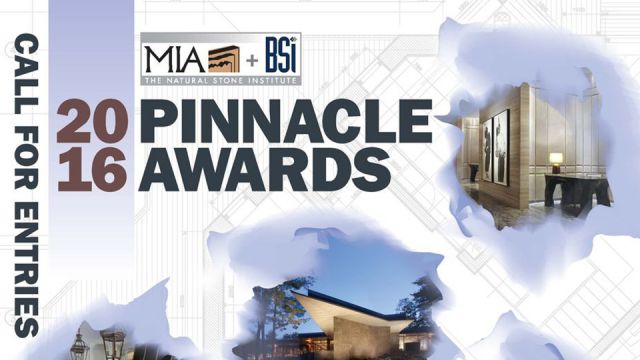 MIA+BSI: The Natural Stone Institute is now accepting entries for the 2016 Awards Program.