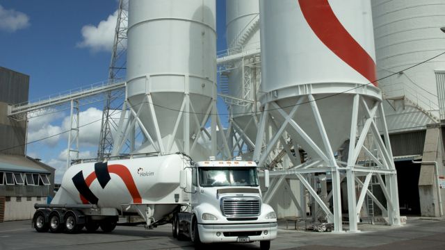 Holcim silos and cement tanker
