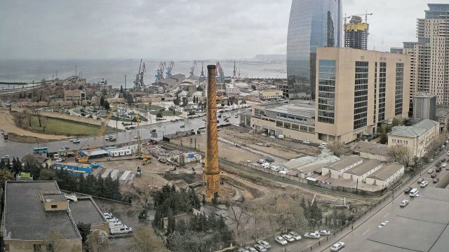 Baku historic industrial chimney.
