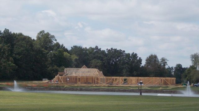 Shown is Damian Lang’s new home, being constructed