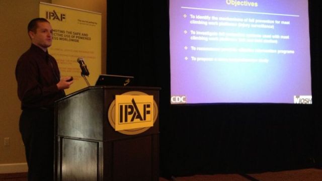 Speaking at the IPAF US Convention: Bryan Wimer from NIOSH