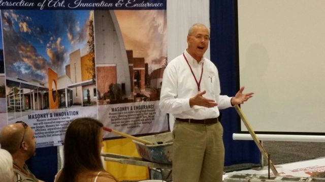 Don Beers, PE narrated a live masonry demonstration