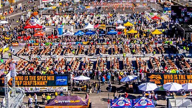 Thousands of fans watched the SPEC MIX BRICKLAYER 500® World Championship in the Bronze Lot at the MASONRY MADNESS Arena