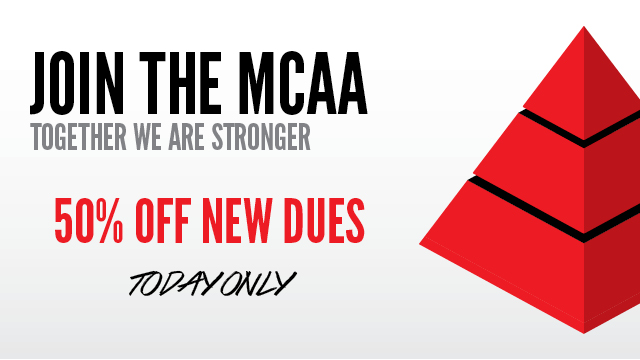 Join the MCAA today for 50% off