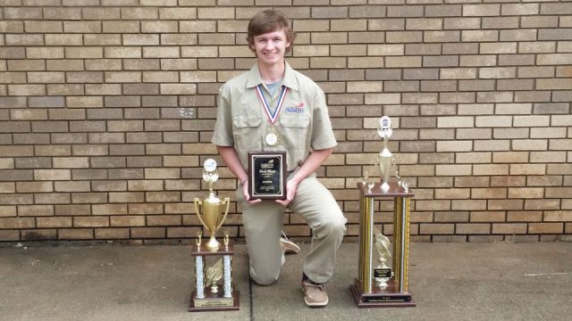Kelby Thornton of Central Cabarrus High School took home first place in the masonry category at the state competition.