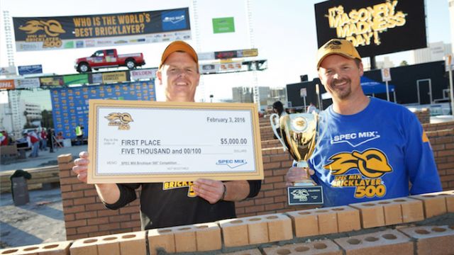 Scott Tuttle (right) and Brian Tuttle (left) with their winning wall.