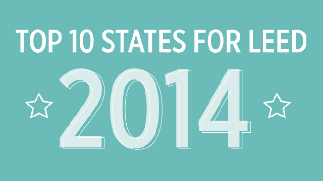 The U.S. Green Building Council released its annual list of the Top 10 States for LEED