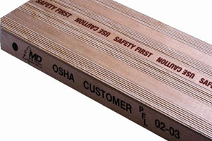 Colby Hubler of Mill Direct Lumber Sales, whose scaffold plank is shown here, says that if the buyer is aware of what to look for in a legitimate manufacturer, eventually there will be no room for the unsafe products. Photo courtesy of Mill Direct Lumber Sales.