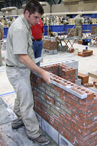Shown is Jason Salvas participating in the 2007 National Masonry Contest, held in conjunction with the SkillsUSA National Leadership Conference.