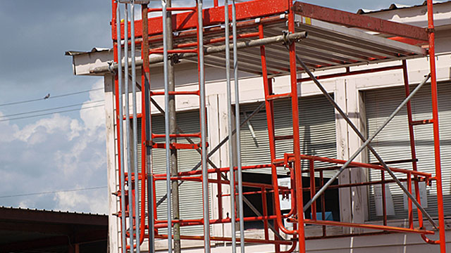 BETCO Scaffolds offers ladder cage hoops for its tubular ladders that protect workers while they climb onto the scaffolding.