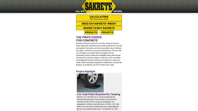 The SAKRETE® mobile site will make things more convenient for the end-user.