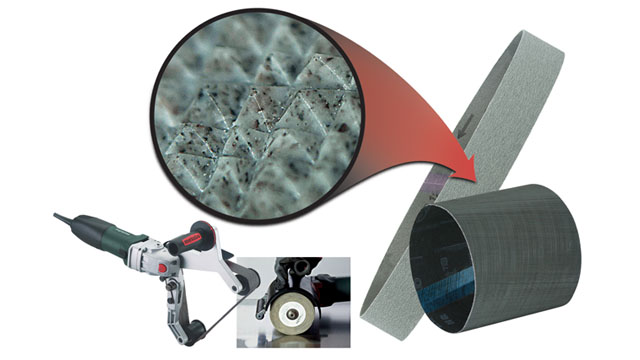 Metabo’s Pyramid abrasives feature a 3D, structured geometric placement of the grains.