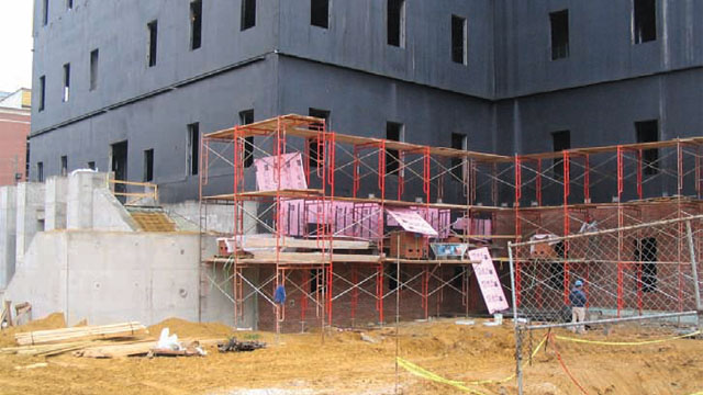 Fluid applied air barriers for concrete and CMU back-up applications.