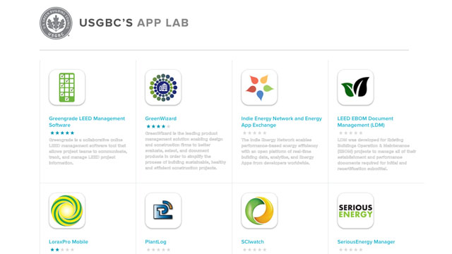 The App Lab is a searchable catalog of third-party apps that are integrated with LEED data.