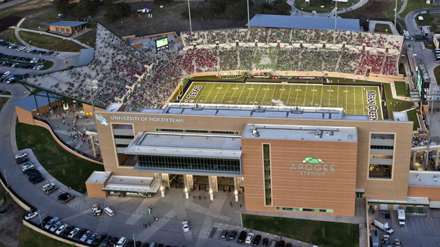 Apogee Stadium is the first newly constructed collegiate football stadium in the nation to achieve LEED Platinum certification.