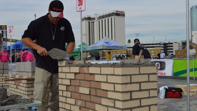 Jimmy Quinteros from Advanced Masonry Systems in Sarasota, Fla. placed 2nd in Third Year of the 2014 Masonry Skills Challenge