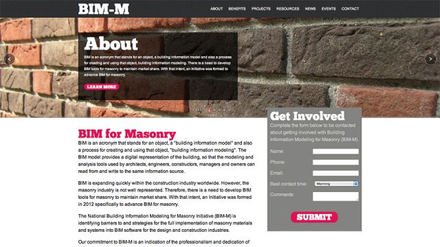 Building Information Modeling for Masonry (BIM-M) website